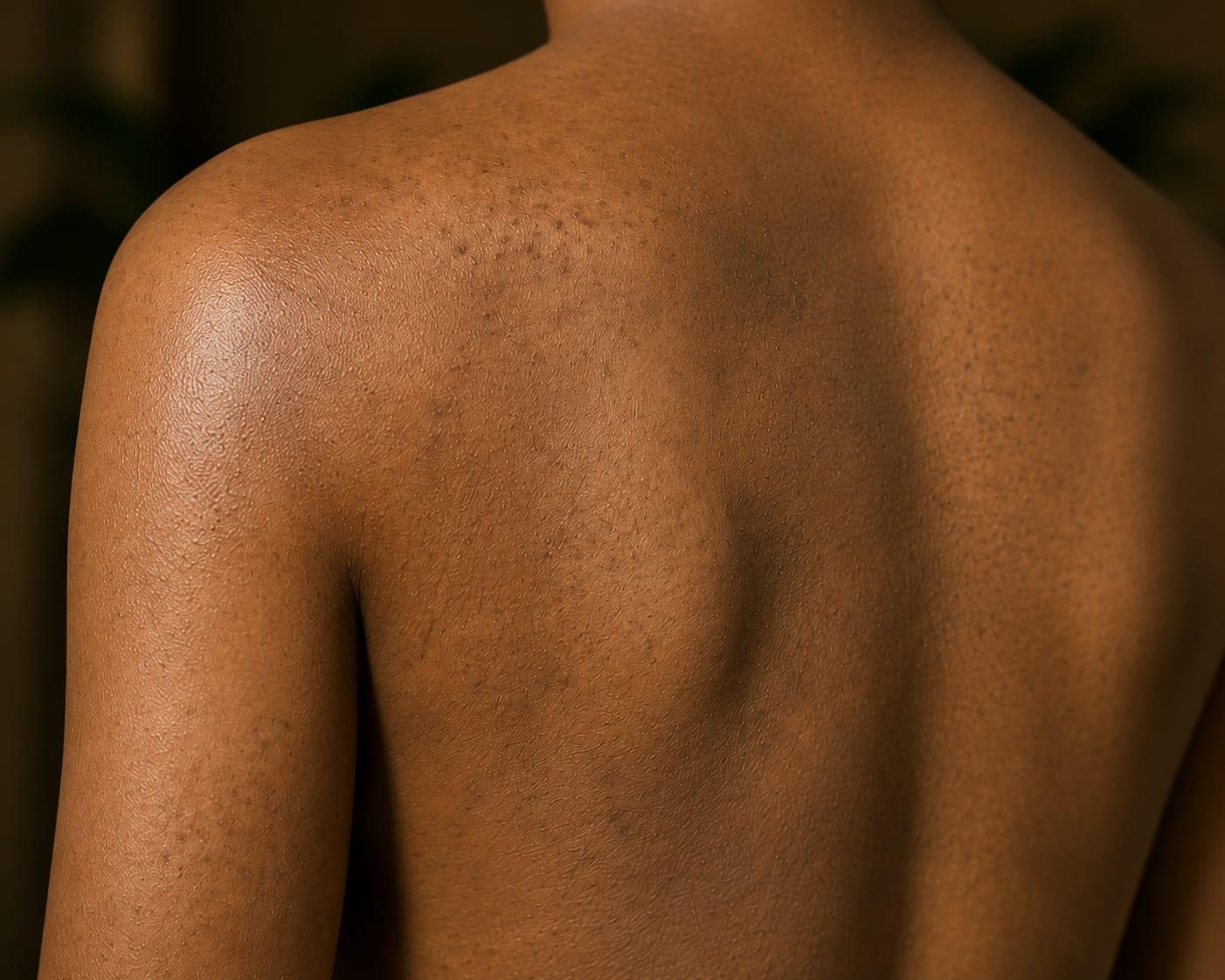 Skin before Tribal Āfer — dry texture, uneven tone